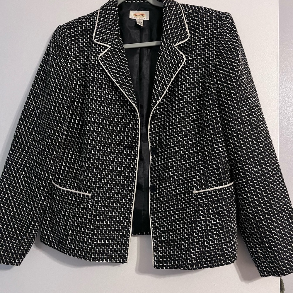Talbots Black & White Skirt jacket S 12